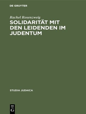 cover image of Solidarität mit den Leidenden im Judentum
